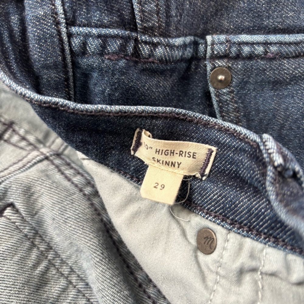 Madewell Women's Size 29 Blue 10" High Rise Skinny Jean - Picture 3 of 6